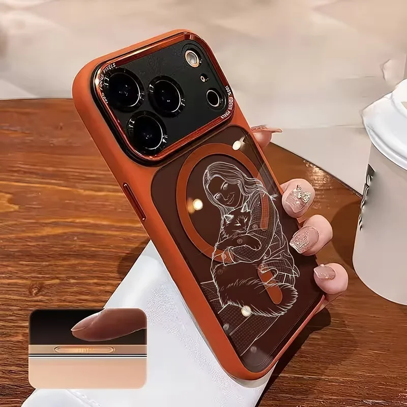 Personalized Customized Personal Friend Photo Sketch Magnetic Wireless Charging Translucen