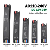Ultra Thin Lighting Transformers 110V 220V to 12V 24V 60W 100W 200W 300W 400W For CCTV LED Strip Power Supply Adapter Driver