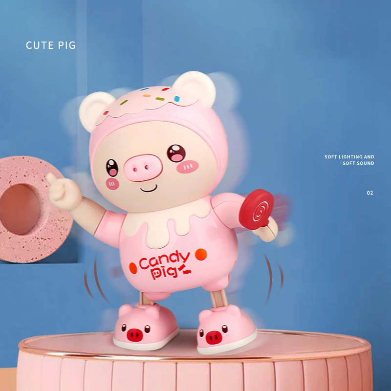 New Electric Dancing Pet Pig Toys With Swing Light Music Little Cute Pig Animal Toys For Baby Birthday Xmas Gift Wholesale 3
