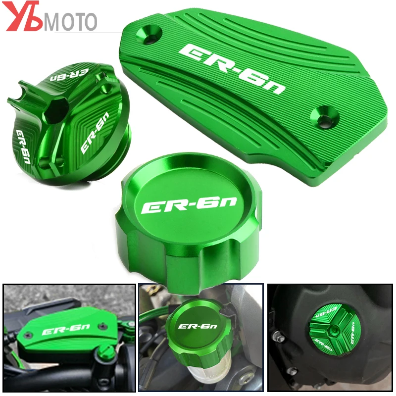 

Аксессуары для Kawasaki ER6N ER-6N 2009-2016, защитные крышки резервуара тормозной жидкости и наполнителя масла для мотоцикла
