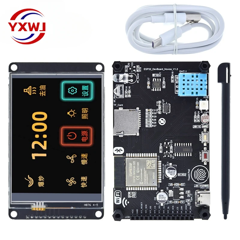 

ESP32 Development Board With CH340 3.2 Inch 240x320 Multi-Touch LCD Screen Built-In Bluetooth Wifi Temperature Humidity Sensor