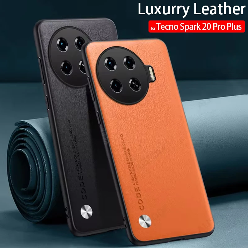 Luxury Shockproof PU-Leather Case with Fiber Texture for Smartphones (6.78 inch)
