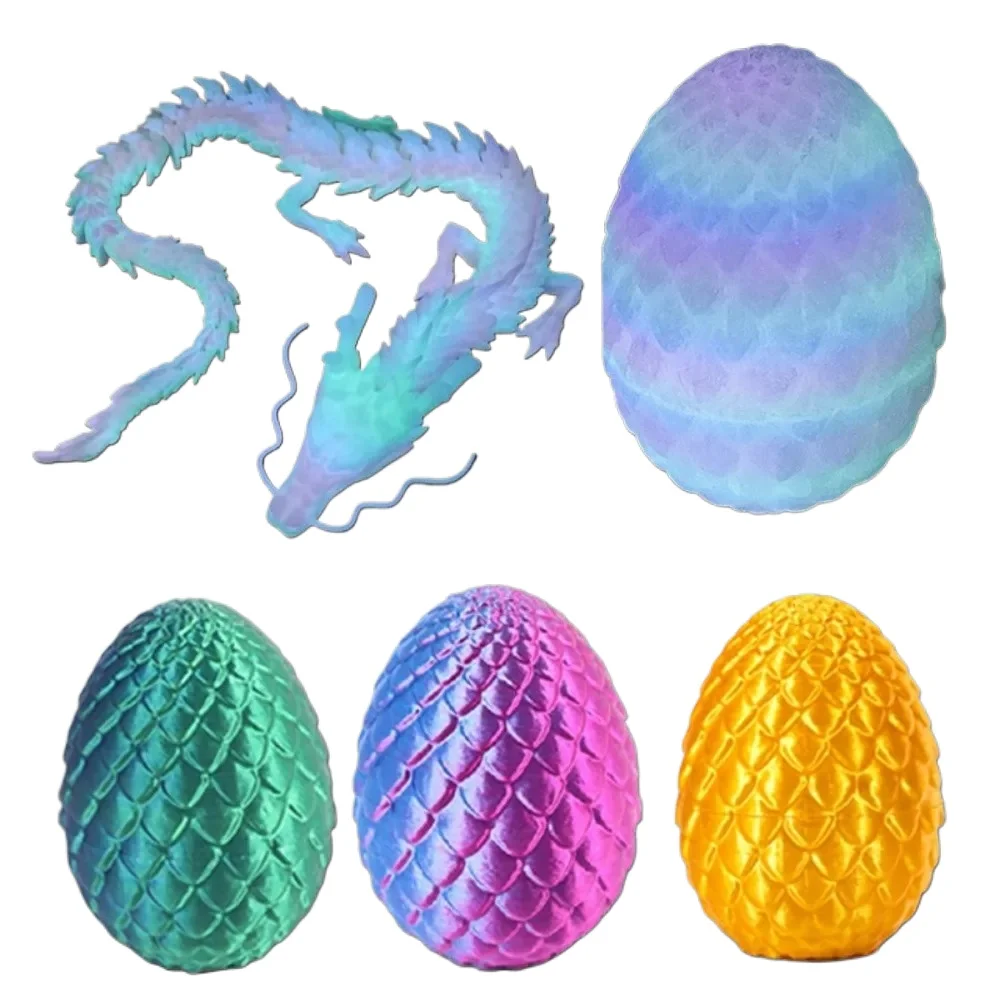 3D Printed 30cm Dragon Egg with Articulated Dragon Model Home Decor Items Room Decoration Sculptures Figurines Desktop Ornament 2