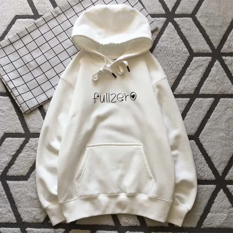 Chaopai Creative Love Text Pattern Casual Coat Pure Cotton Hooded Sweater for Men and Women Matching Couple Dress Personalized