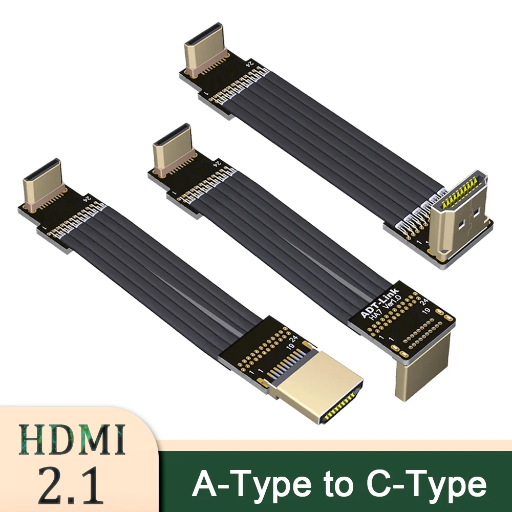 Fpv Mini Hdmi Connettore A 90 Gradi Fpc Flessibile Piatto Standard Hdmi 2.1 Cavo A Nastro Ffc 20Pin Per Drone Gopro Dslr Gimbal Kit