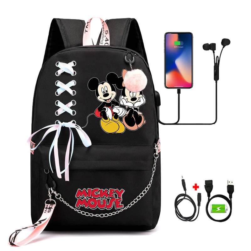 

Disney Mickey Mouse Backpacks Women Rucksack for Girl Student Teenager Children Knapsack Schoolbag Cartoon Bookbag Travel Bags