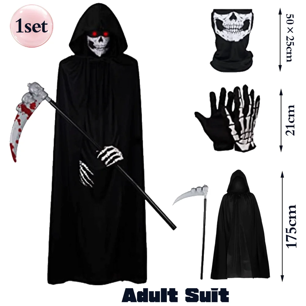 Kostüm Kinder Gefomuofe Halloween Geister Umhang Mit Kapuze Horror  Ghostface Kostüme Gruselig Sensenmann Kostüm Erwachsene Halloweenkostüm Für  Damen Herren The Purge, image size:1000x1000