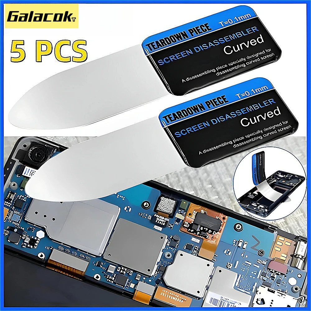1-20Pcs Mobile Phone Curved LCD Screen Spudger Opening Pry Card Tools Ultra Thin Flexible Mobile Phone Disassemble Steel Metal