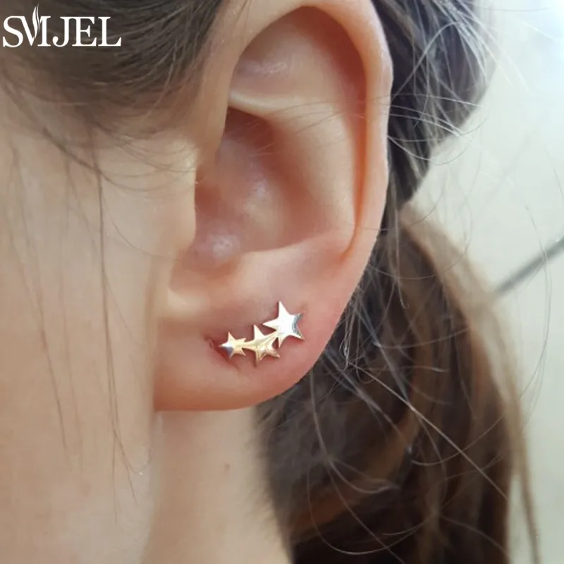 SMJEL Edelstahl Kleine Stern Ohrringe für Frauen Ästhetischer Schmuck Minimalistische Pentagramm Ohrringe Mädchen Geburtstag Schmuck Geschenke