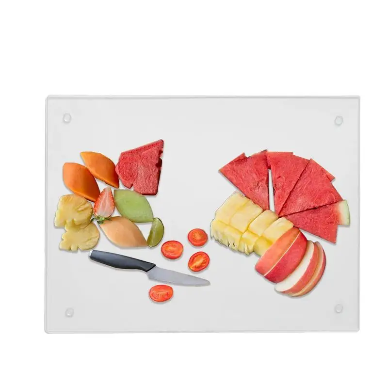 

Translucent Counter Cutting Board Acrylic Chopping Block With Guard Edge And Lip Anti Slip Board For Fruit Vegetable Cutting