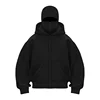 Streetwear Couple Tops Gothic Balaclava Integrated Hoodie Y2k Winter Men Soild Color Ninja Pullover Hip Hop Splicing Sweatshirt 4