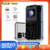SERVO A50 PRO Flip Mobile Phones Dual SIM Call Record Speed Dial Magic Voice Blacklist Foldable Cellphones 2.4" Display Type-C 1