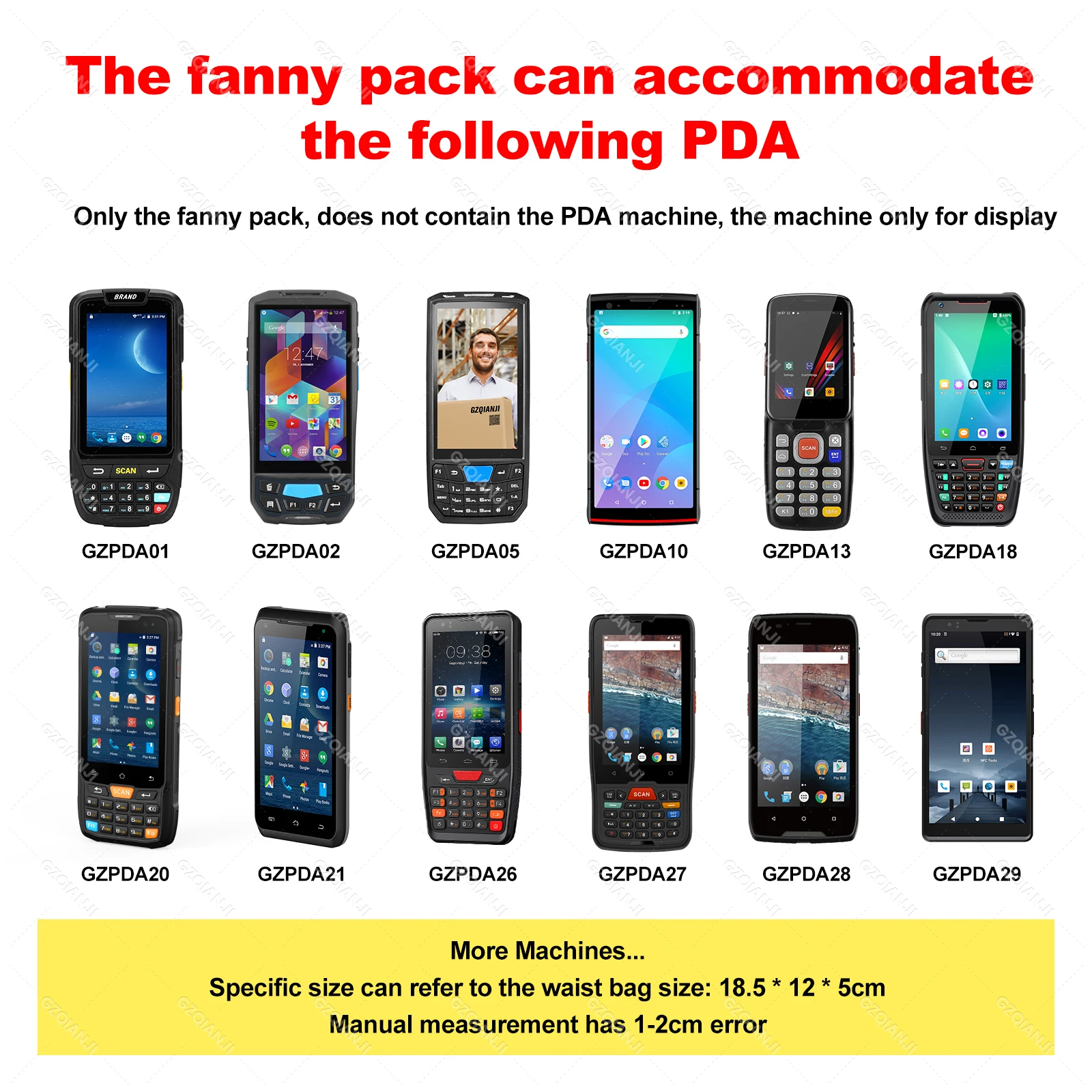 Universal Waist Belt Case Bag Phone POS PDA Holder Outdoor Camping Nylon Pouch Holster Cover for 4.7-7.2 Inch Honeywell PDA