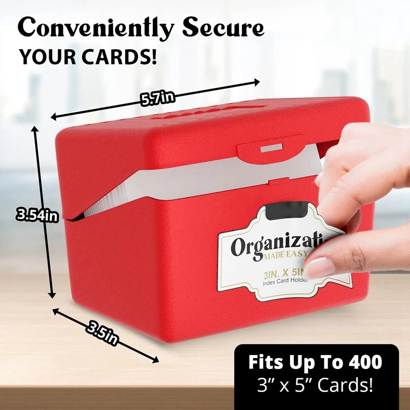 3X5 Index Card Holder For Flash Cards, Business Card, Recipe Stationery &  School Office Supplies, 4 Colors - AliExpress