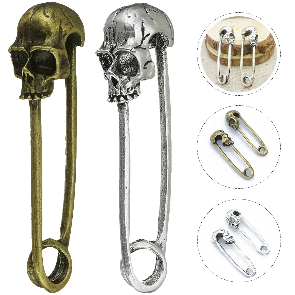 

Metal Skull Safety Pin Skull Pin Buckle Safety Clothing Supplies DIY Party Decor