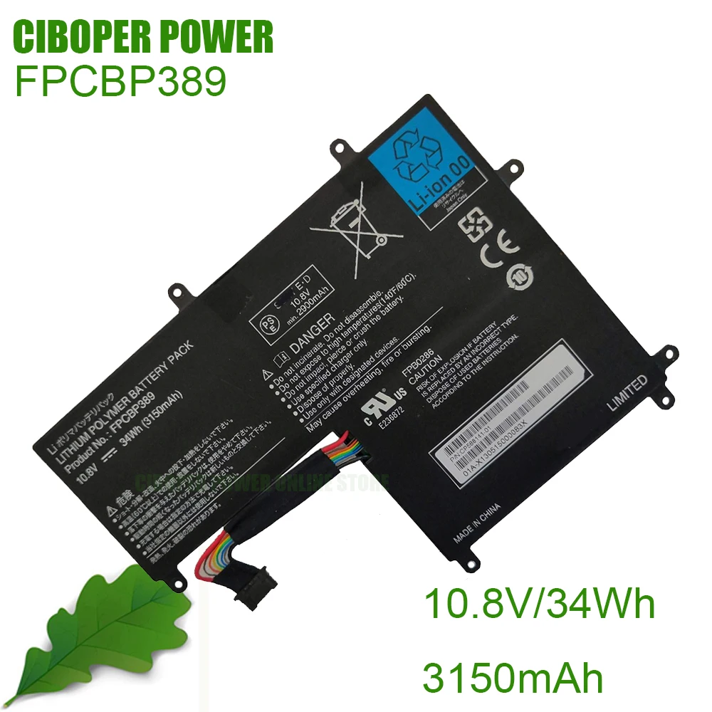 

CIBOPER POWER Original Laptop Battery FPCBP389 10.8V/34Wh/3150mAh For Stylistic Q702 CP588141-01 E236872 FPB0286 Series Notebook