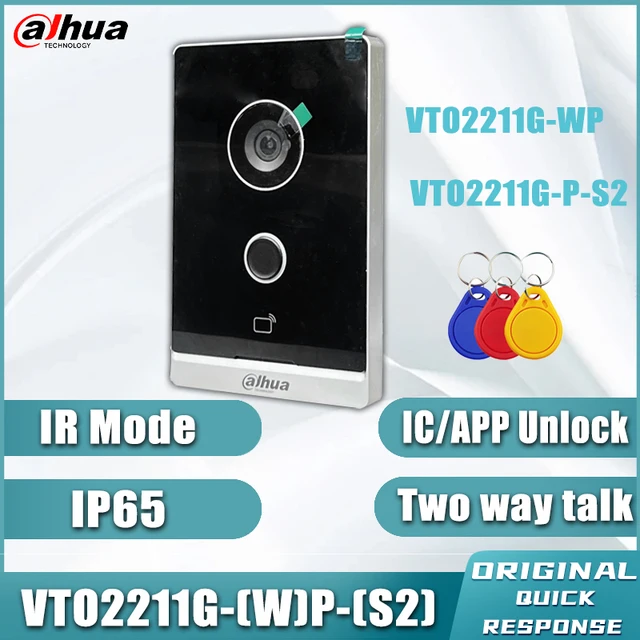 Dahua 2MP 1/2.8" CMOS Villa Door Station WIth Two-way Talk IR Card/APP Unlock Doorbell Video Intercom VTO2211G-P-S2 VTO2211G-WP 1