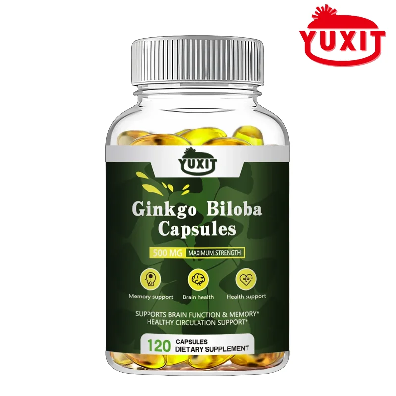 YUXIT Organic Nutricost Ginkgo Biloba 500mg Extra Strength Ginkgo Biloba Extract Gluten Free 120 Capsules