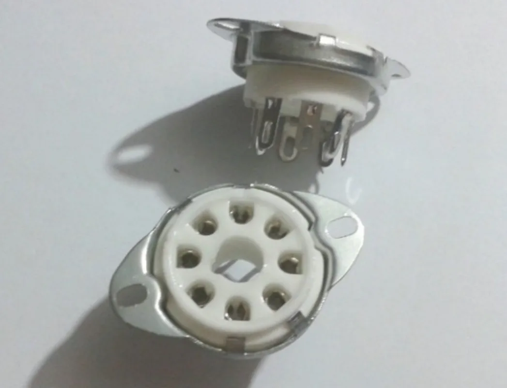 Soquete de Tubo de Vácuo de Cerâmica 50 Peças 8pin Montagem Superior de Base de Válvula Octal Adaptador - Imagem 3