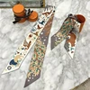 New Fashion All-match Korean Version Mayan Jungle Animals silk scarf Twill Long Strip Small Scarf Tie Bind a bag Ribbon Streamer 1