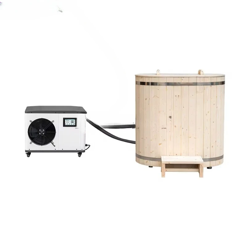 

New Design Wooden Outdoor Cold Plunge Tub Portable Chiller Recovery Pod - Insulated Ice Bath Tupe Optional