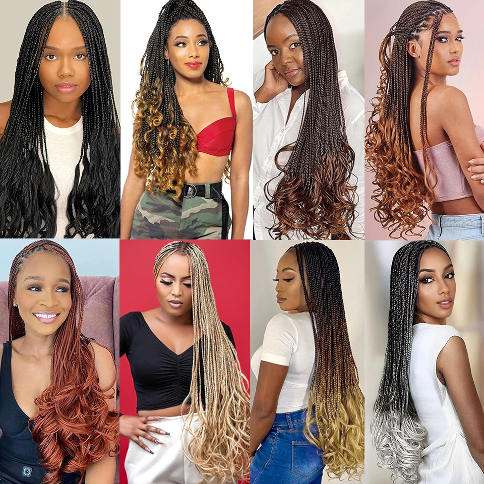 24”18”14”French Curl Crochet Braids Crochet Box Braids With Curly Ends Synthetic Hair French Curly Braiding Hair for Black Women 6