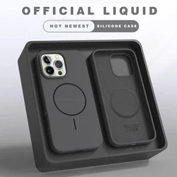 Magnetic Shockproof Silicone Phone Case with MagSafe Compatibility for iPhone 15 Plus (Black)