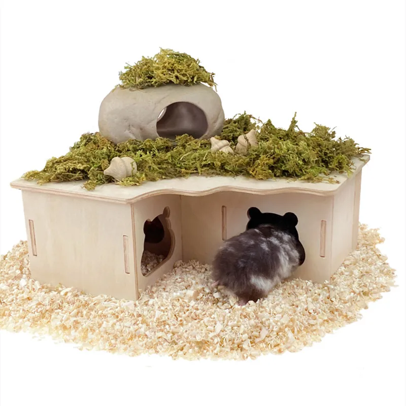 Natural Moss Mat Hamster Multi-room Moss Terrace Hamster Cage Landscaping  Supplies Hamster Moss Terrace Small Pet Accessories