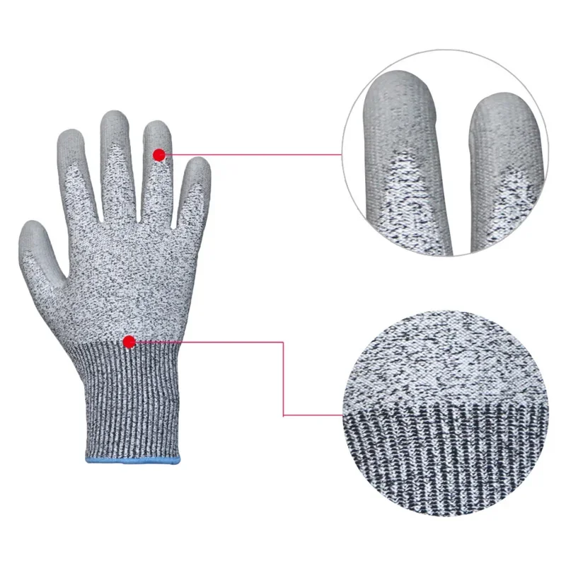 1Pairs Knitted Safety Work Glove Construction Security Garden Rubber Industrial Working Gloves