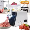 2500W Stainless Steel Kitchen Meat Grinders Business Home Dumpling Stuffing Vegetable Crusher Meat Mincer Stuffing Machine 1
