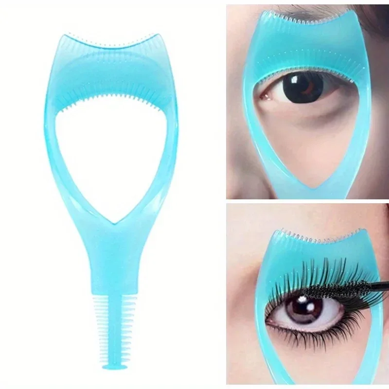 Description Picture 4 of item3 in 1 Mascara Applicator Template with Eyelash Curler Guard and Case, Eyeliner Holder, Eyelash Aid, Eyebrow Drawing Tool