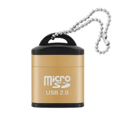 USB Micro SD Card Reader and Music Play Adapter (Gold)