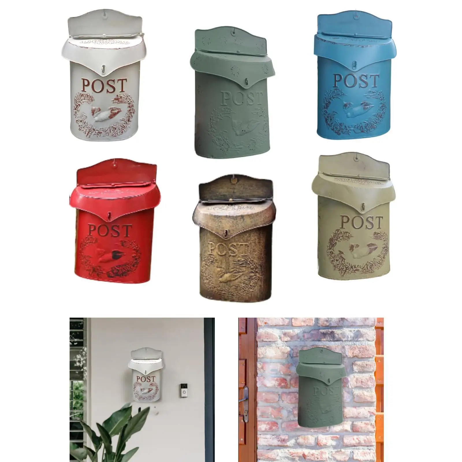 Wall Mounted Mailbox Mail Drop Box Letter Slot Mailbox Post Magazines Box Shabby