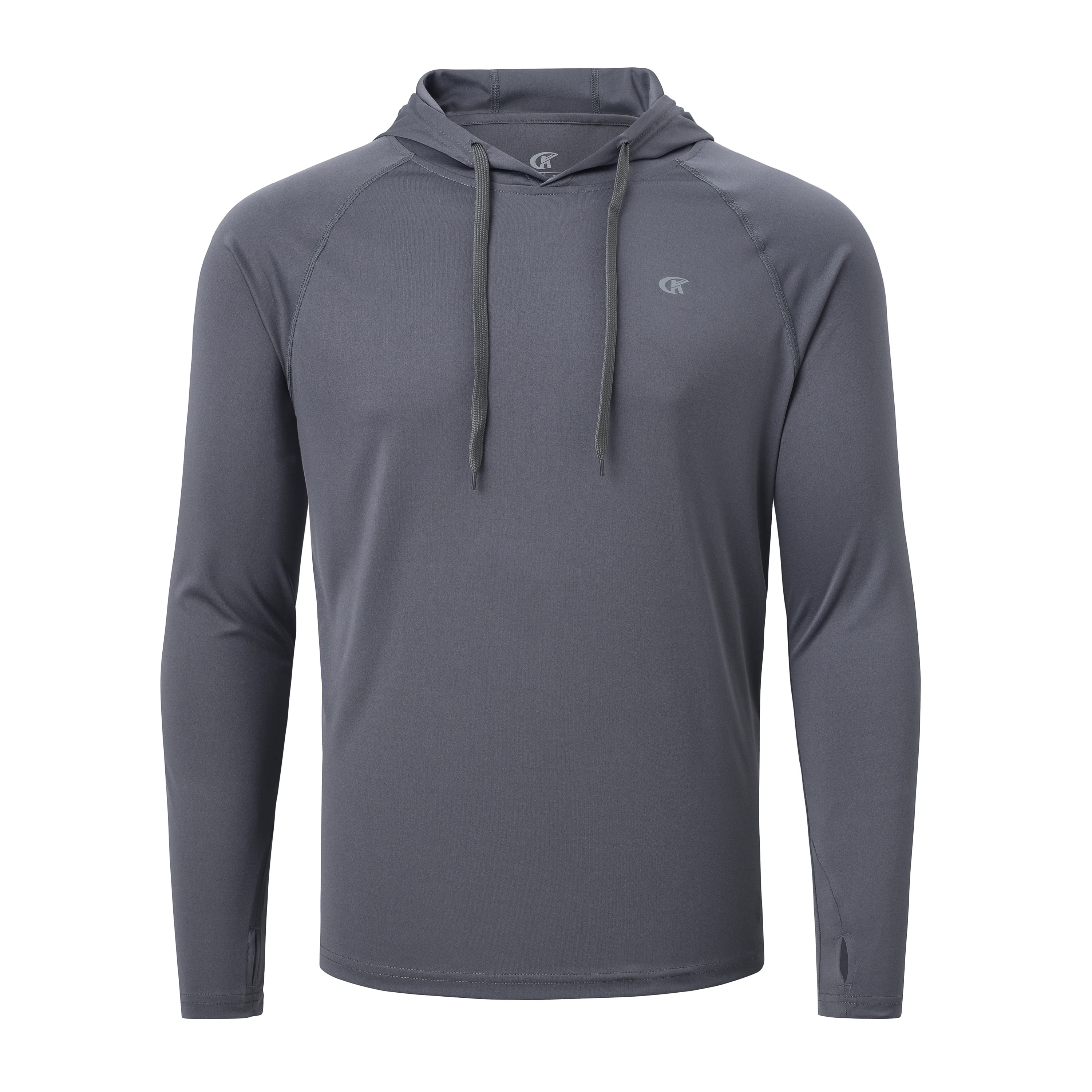 Aleta Azul Playera Camisas De Sol Para Hombre Con Capucha De Manga