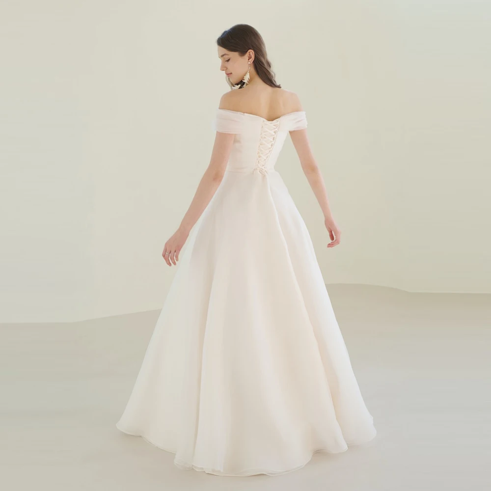A-line Wedding Dress Short-Sleeve Plus Size off the shouder For Women Princess Robe de Mariee wedding gown lace up 5