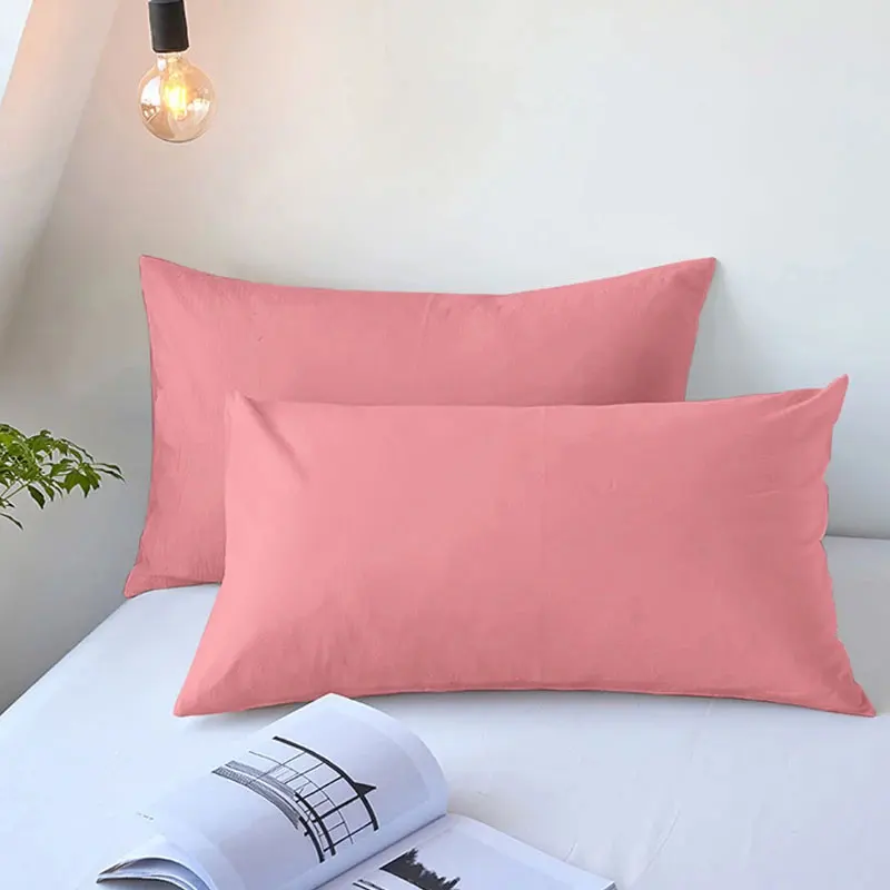 Brushed Pillowcase Soft Breathable For Bedroom Sofa 2pcs satin pillowcase