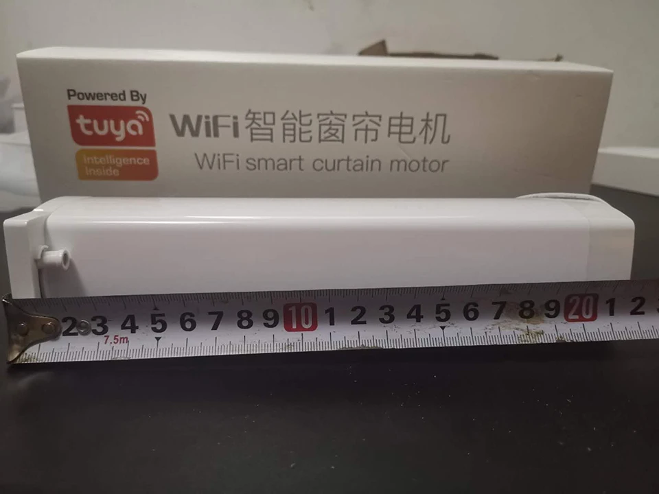 S5b20fced9c5f44fea8e99bc89003b709e Tuya Newest shorter Smart WiFi engine Motorized curtain cornice Intelligent Track curtain motor Support Alexa Google home Alice Mallzona