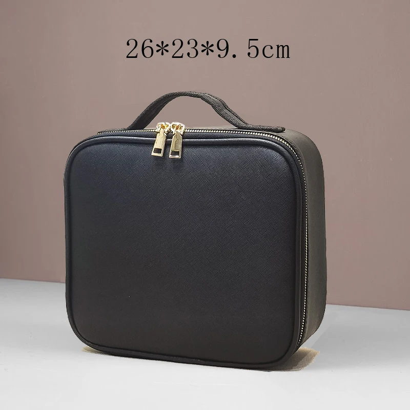 حقيبة مستحضرات تجميل جلدية احترافية مقاومة للماء م...