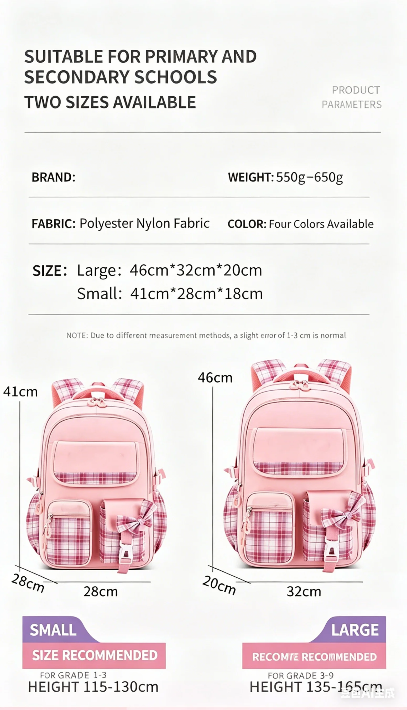 Ergonomic Spine Protecting School Backpack For Girls Waterproof Image 11
