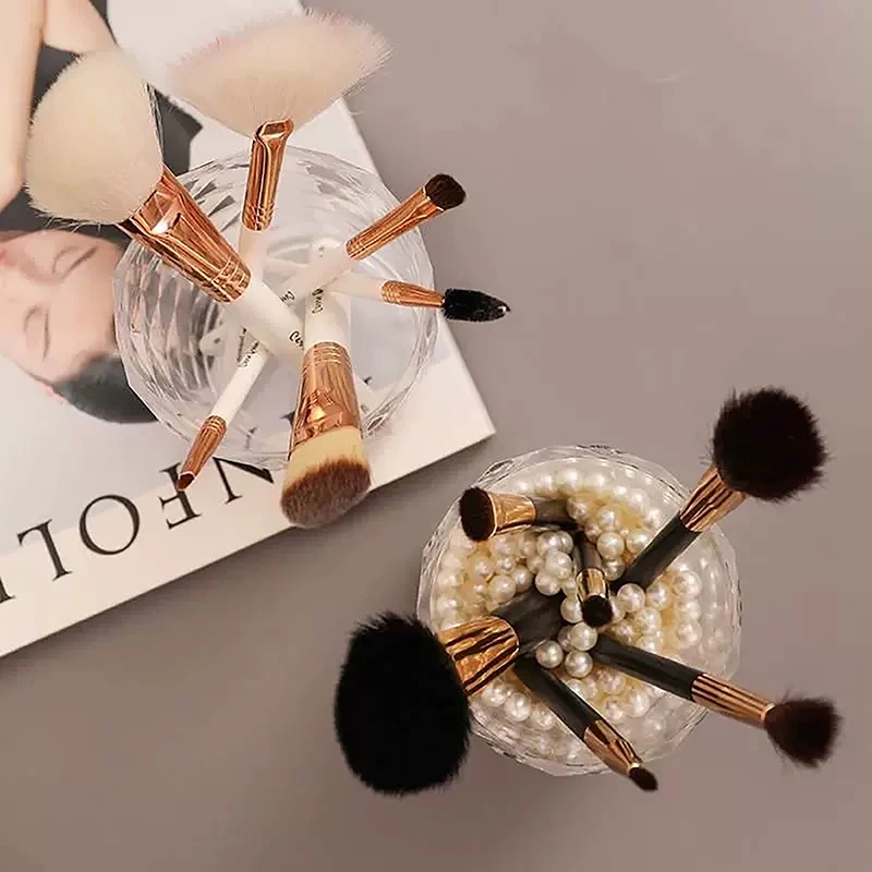 Makeup Organizer Cosmetic Storage Box Makeup Storage Box Storage Box Pen Holder 1PC Transparent Cosmetic Brush Holder Cup Pen Holder For Dressing Table Cosmetic Storage Dustproof Makeup Brush Storage Bucket