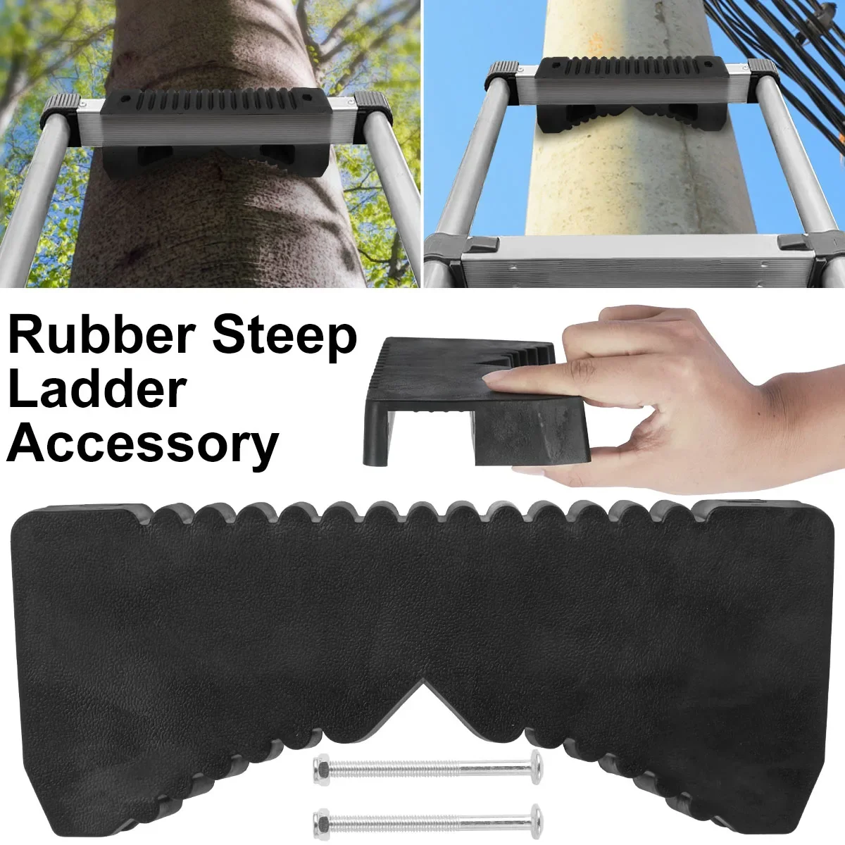 

Rubber Steep Ladder Accessory Anti-Slip Ladder Stabilizer with 2 Screws Sturdy Ladder Rail Scratch Protection Rubber Durable