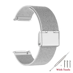 Quick Release Stainless Steel Watchband - Universal Flat Head Strap - 22mm (Silver goukou)