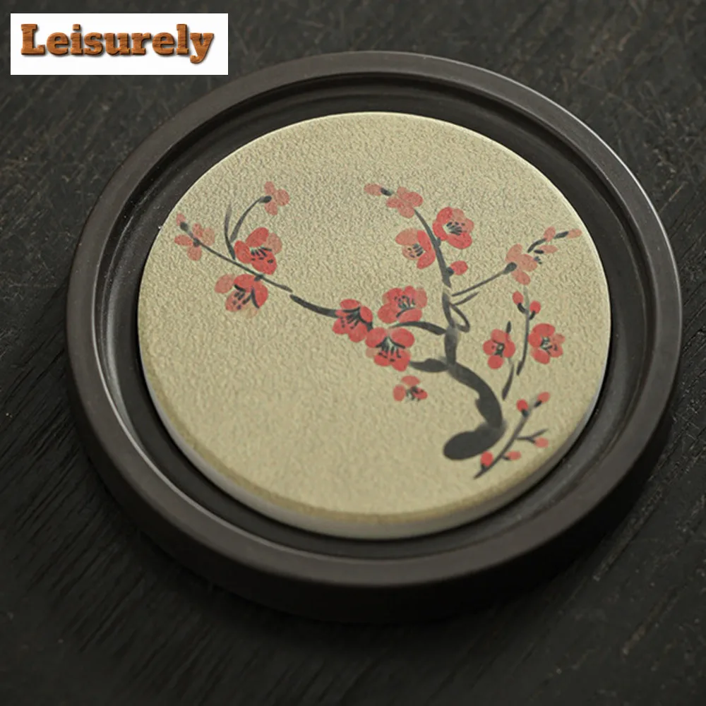 Retro Water Absorbing Electric Wood Coasters Boutique for Coffee Cups Heat Insulation Placemats Tea Services Accessories Craft