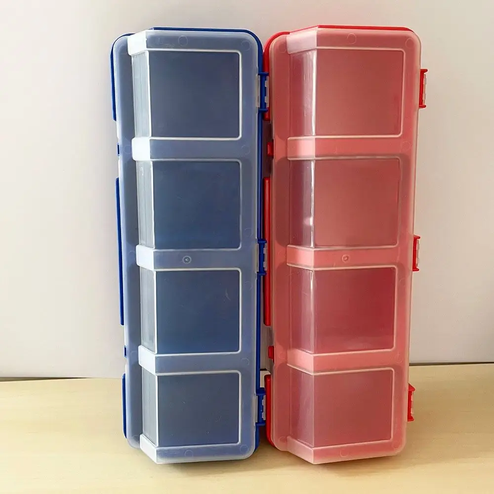 Plastic Screw Box Storage Box with 4 Compartment Tool Part Container Bin with Lid Display Storage Case Organizer