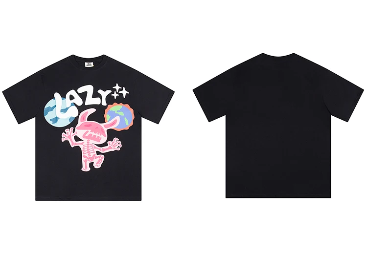 Lazy Devil Skeleton Graphic Foaming Print T-Shirt S5b216a2d68ac48ccb4d89ee07985011ea
