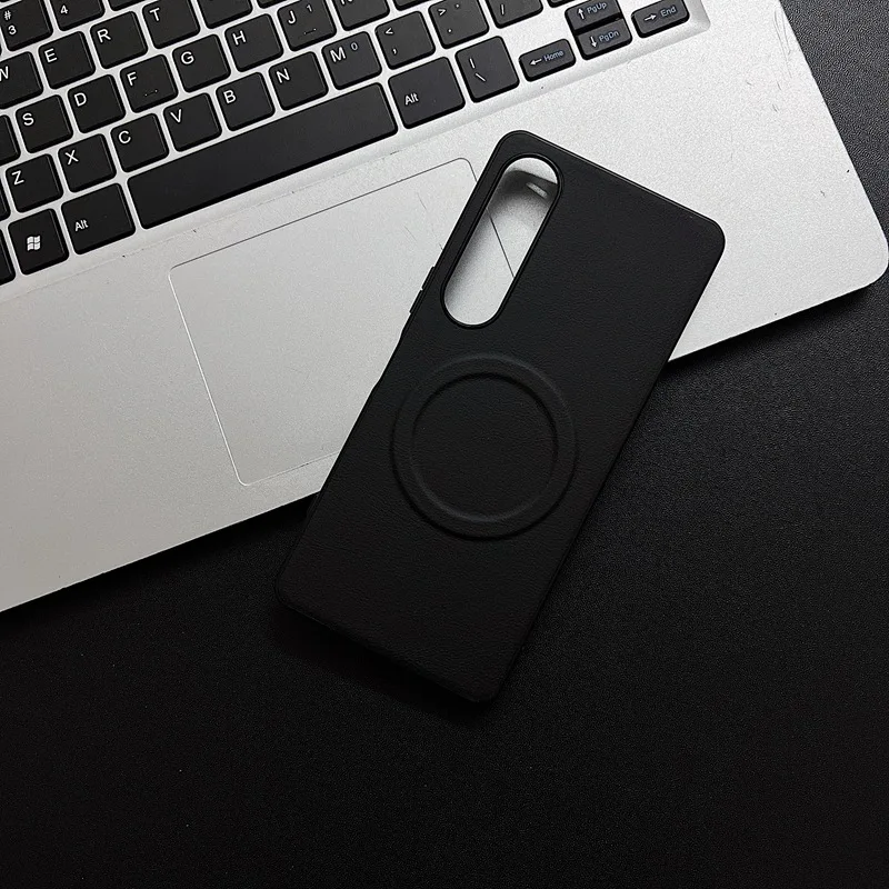 Luxury PU Leather MagSafe Magnetic Phone Case - Wireless Charging Shockproof Cover