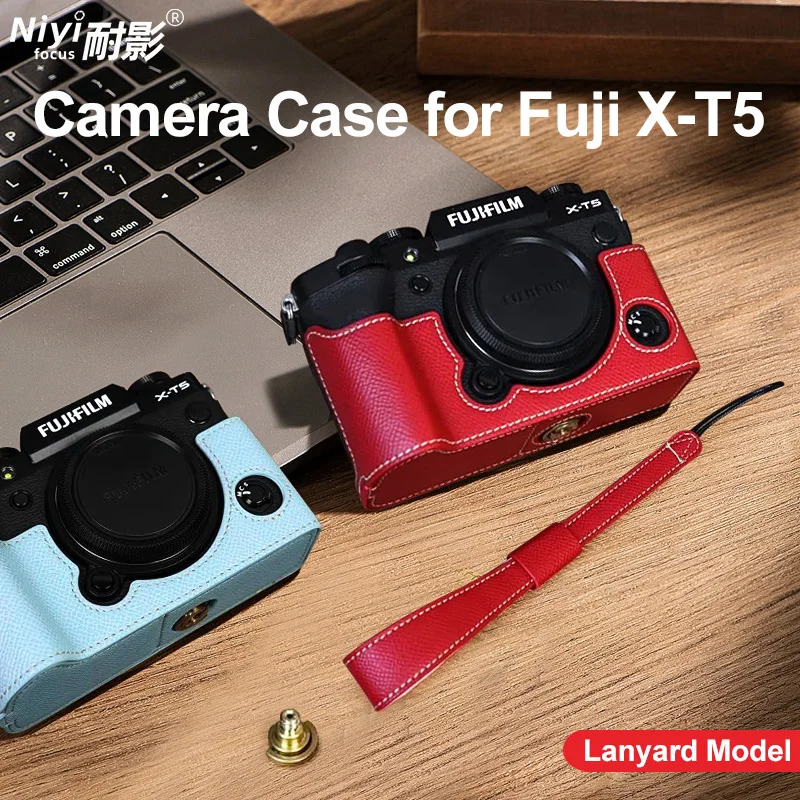 Custodia X-T5, Zakao fatta a mano in vera pelle con mezza fotocamera