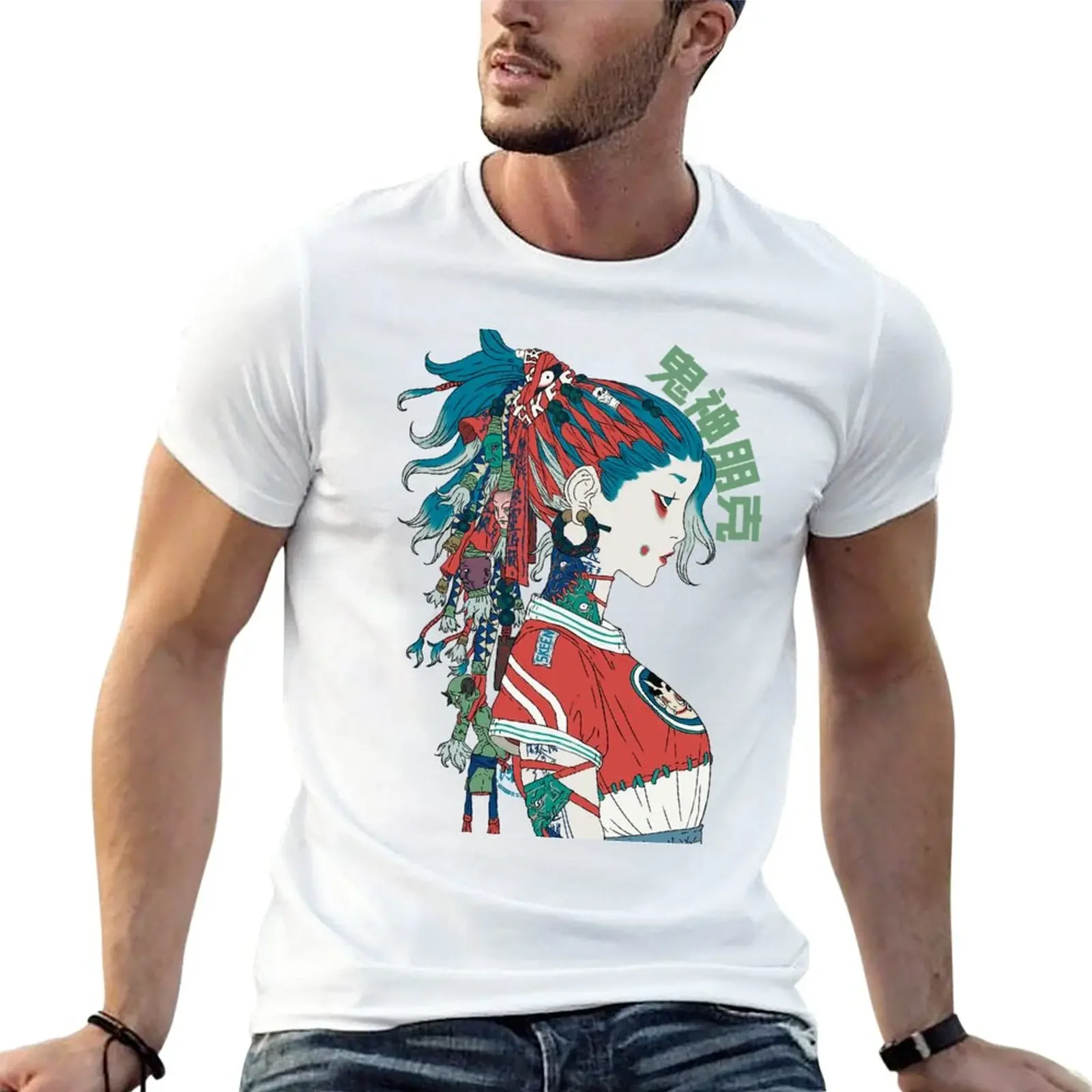 

Japanese Samurai Vaporwave Urban Style Girl T-Shirt sweat for a boy oversized fruit of the loom mens t shirts