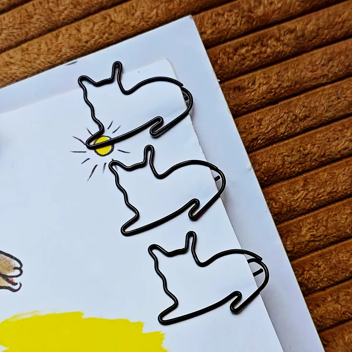 15Pcs 검은 고양이 종이 클립 Kawaii 동물 금속 북마크 고양이 애호가를위한 미적 문구 사무실 학교 선물