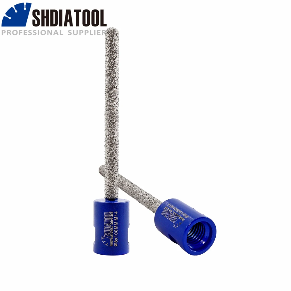 

SHDIATOOL 2pcs Dia8x100mm Diamond Finger Bits Enlarge Hole Raking Mortar Milling Edge M14 or 5/8"-11 Mortar Removal Brick Stone